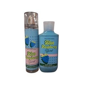 Bath & Body Works Retired Limited Blue Raspberry Burst Body Mist & Wash Set